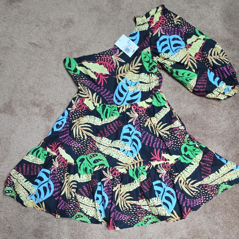 Forever 21 Multicolor Tropical Dress